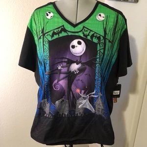 Disney 5x Scrub TOP NWT Nightmare Before Christmas